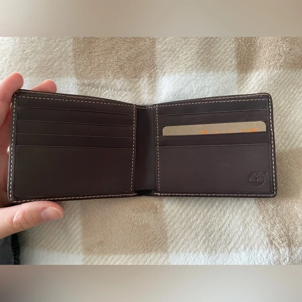 Timberland Dark Brown Leather Wallet Cash and Card Holder